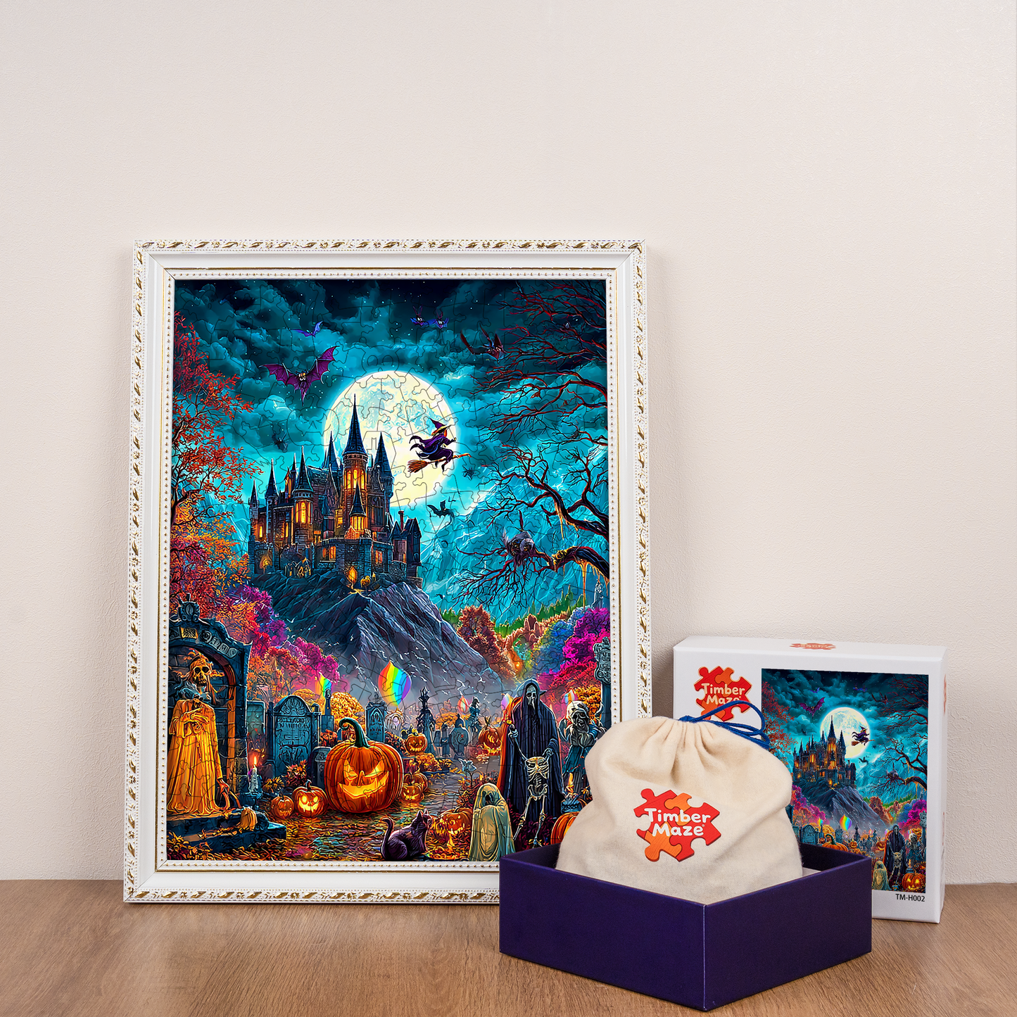 Haunted Halloween Castle - Wooden Jigsaw Puzzle
