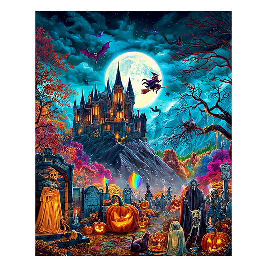 Haunted Halloween Castle - Wooden Jigsaw Puzzle