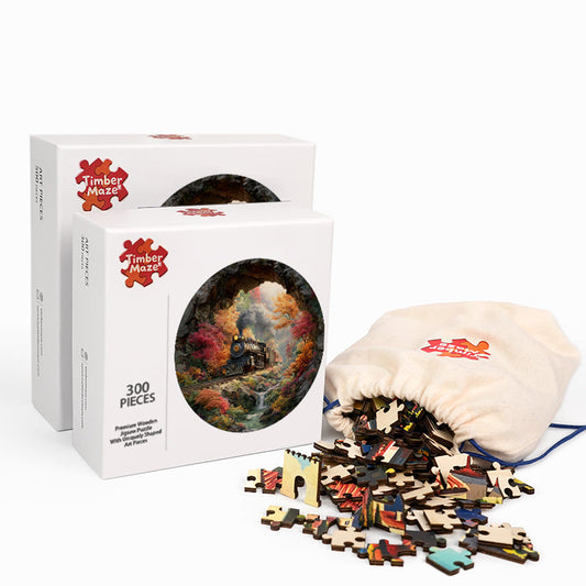 Autumn Rails - Wooden Jigsaw Puzzle
