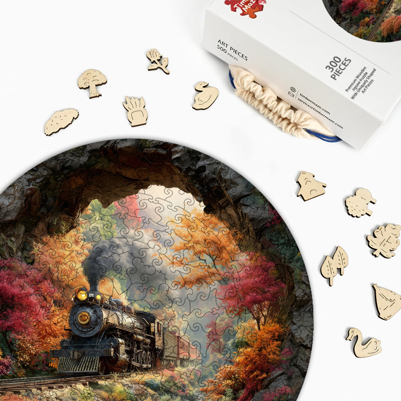 Autumn Rails - Wooden Jigsaw Puzzle