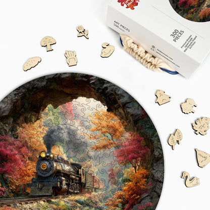 Autumn Rails - Wooden Jigsaw Puzzle