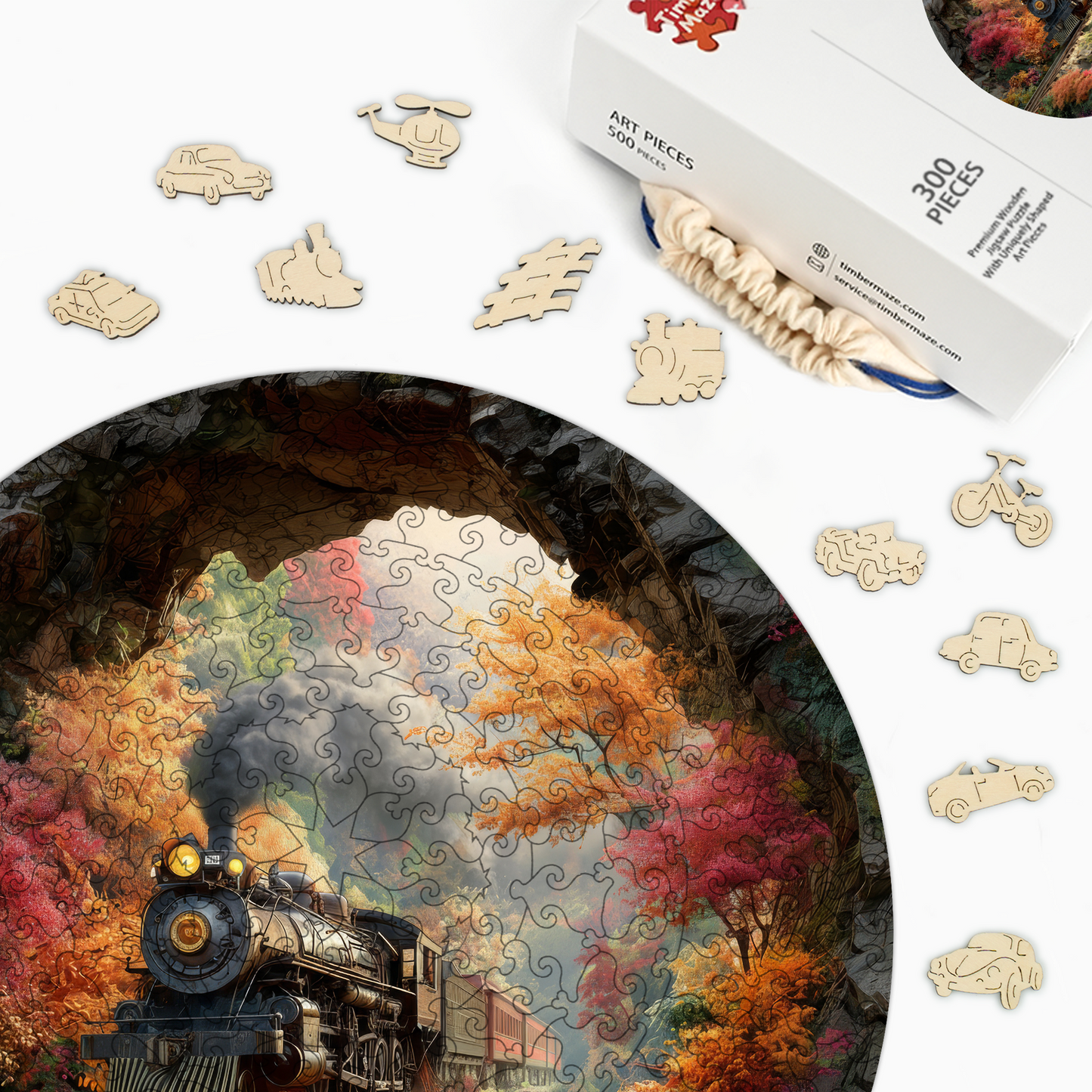 Autumn Rails - Wooden Jigsaw Puzzle