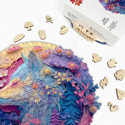 Fox & Flowers - Wooden Jigsaw Puzzle
