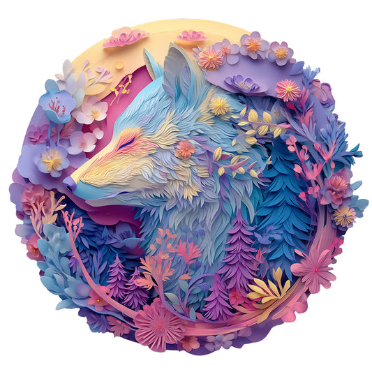 Fox & Flowers - Wooden Jigsaw Puzzle