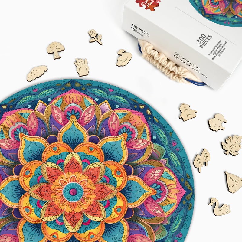 Mandala Bloom - Wooden Jigsaw Puzzle