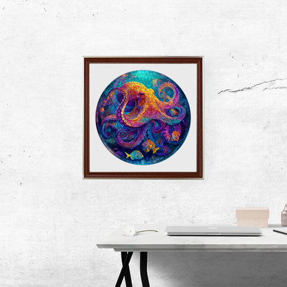 Neon Octopus - Wooden Jigsaw Puzzle
