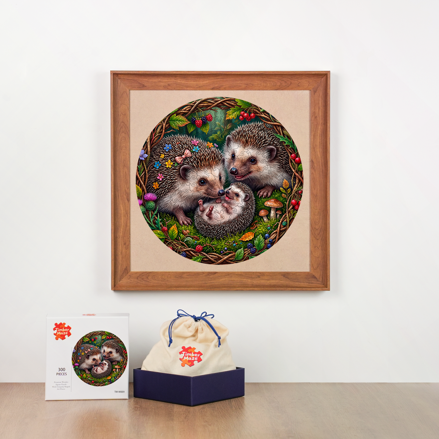 Hedgehog Family - Wooden Jigsaw Puzzle