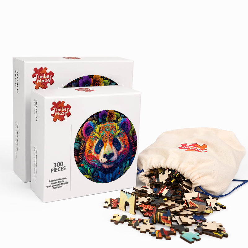 Panda Mandala - Wooden Jigsaw Puzzle