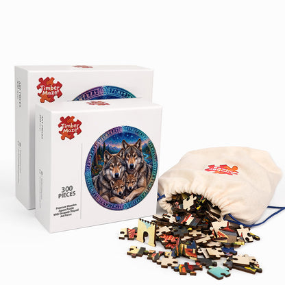 Wolf Pack Rune - Wooden Jigsaw Puzzle