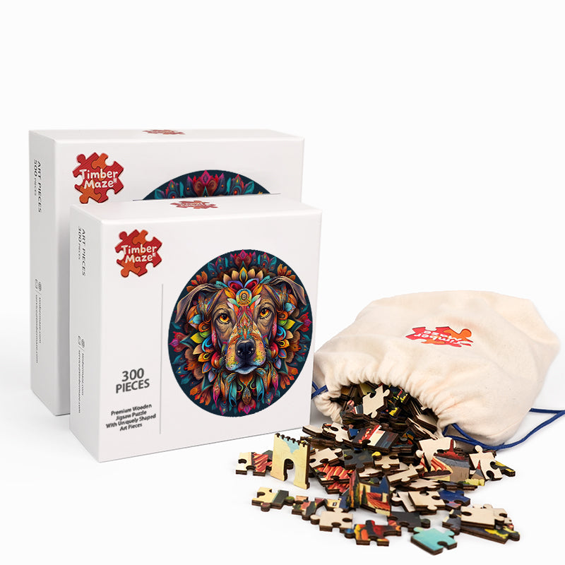 Mandala Dog - Wooden Jigsaw Puzzle