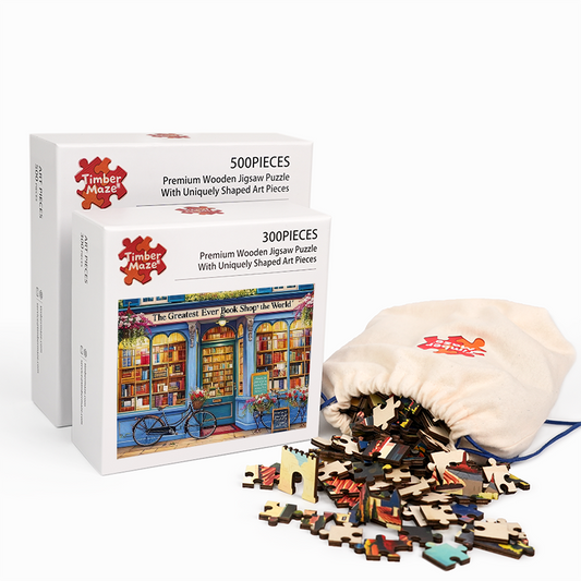 Charming Bookshop - Wooden Jigsaw Puzzle