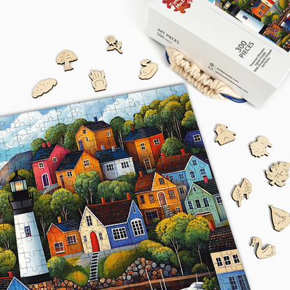 Colorful Village - Wooden Jigsaw Puzzle