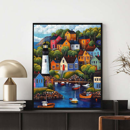Colorful Village - Wooden Jigsaw Puzzle