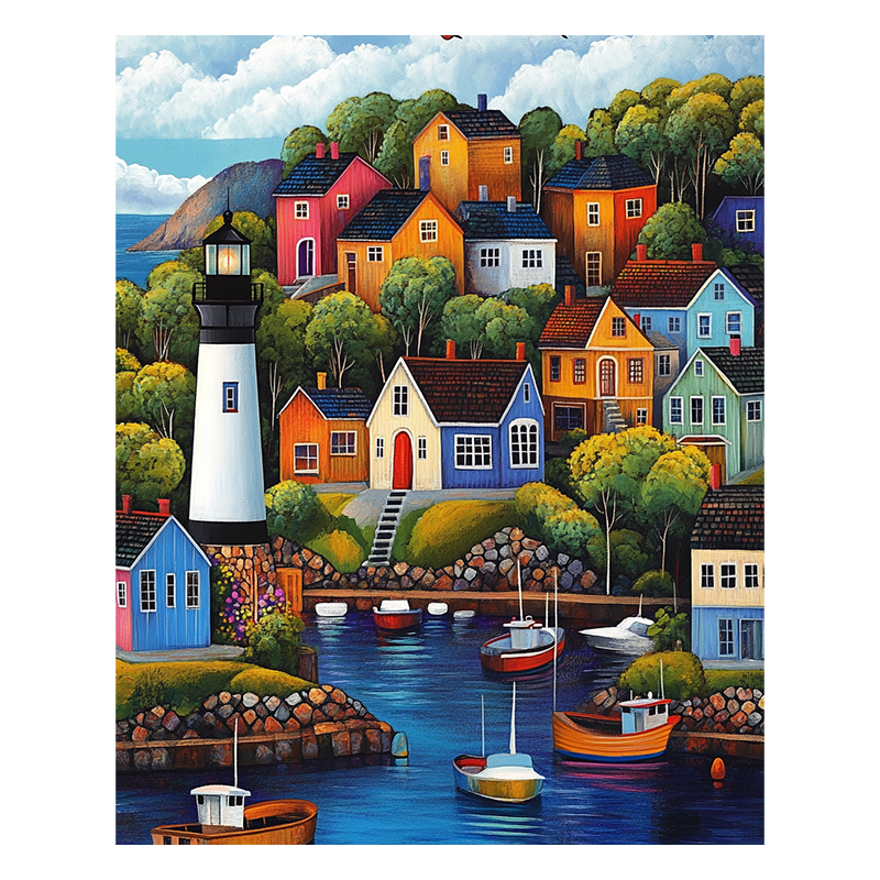 Colorful Village - Wooden Jigsaw Puzzle