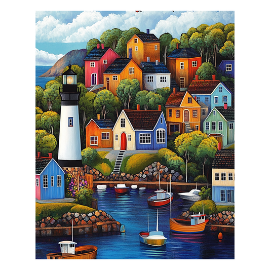 Colorful Village - Wooden Jigsaw Puzzle