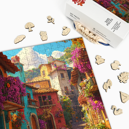 Fresh Flower Town - Wooden Jigsaw Puzzle