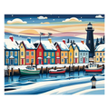 Winter Coastal Village - Wooden Jigsaw Puzzle