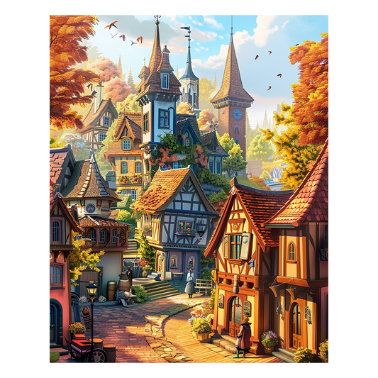A Storybook Village - Wooden Jigsaw Puzzle