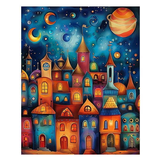Fairy Tale Nightscape - Wooden Jigsaw Puzzle