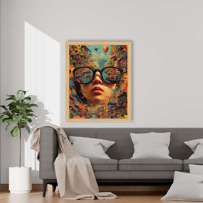 Cityscape Glasses - Wooden Jigsaw Puzzle
