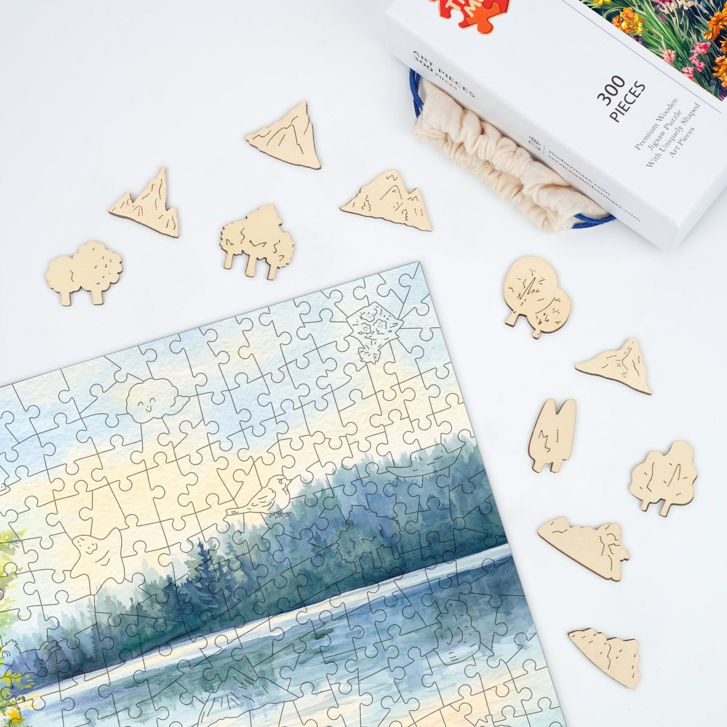Boats in the Lake - Wooden Jigsaw Puzzle