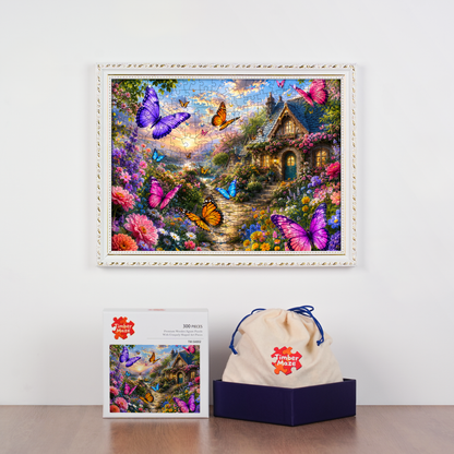 Butterfly Cottage Garden - Wooden Jigsaw Puzzle