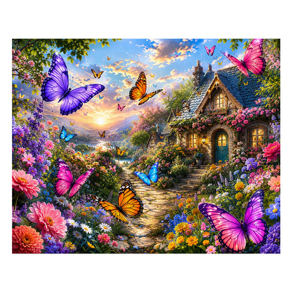 Butterfly Cottage Garden - Wooden Jigsaw Puzzle