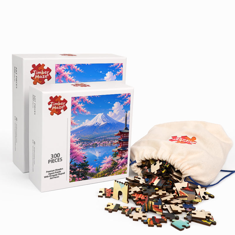 Cherry Blossom View - Wooden Jigsaw Puzzle
