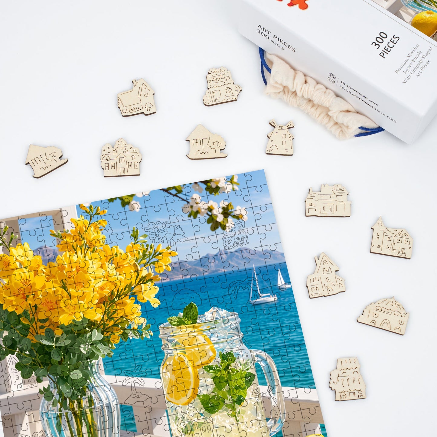 Lemon by the Sea - Wooden Jigsaw Puzzle