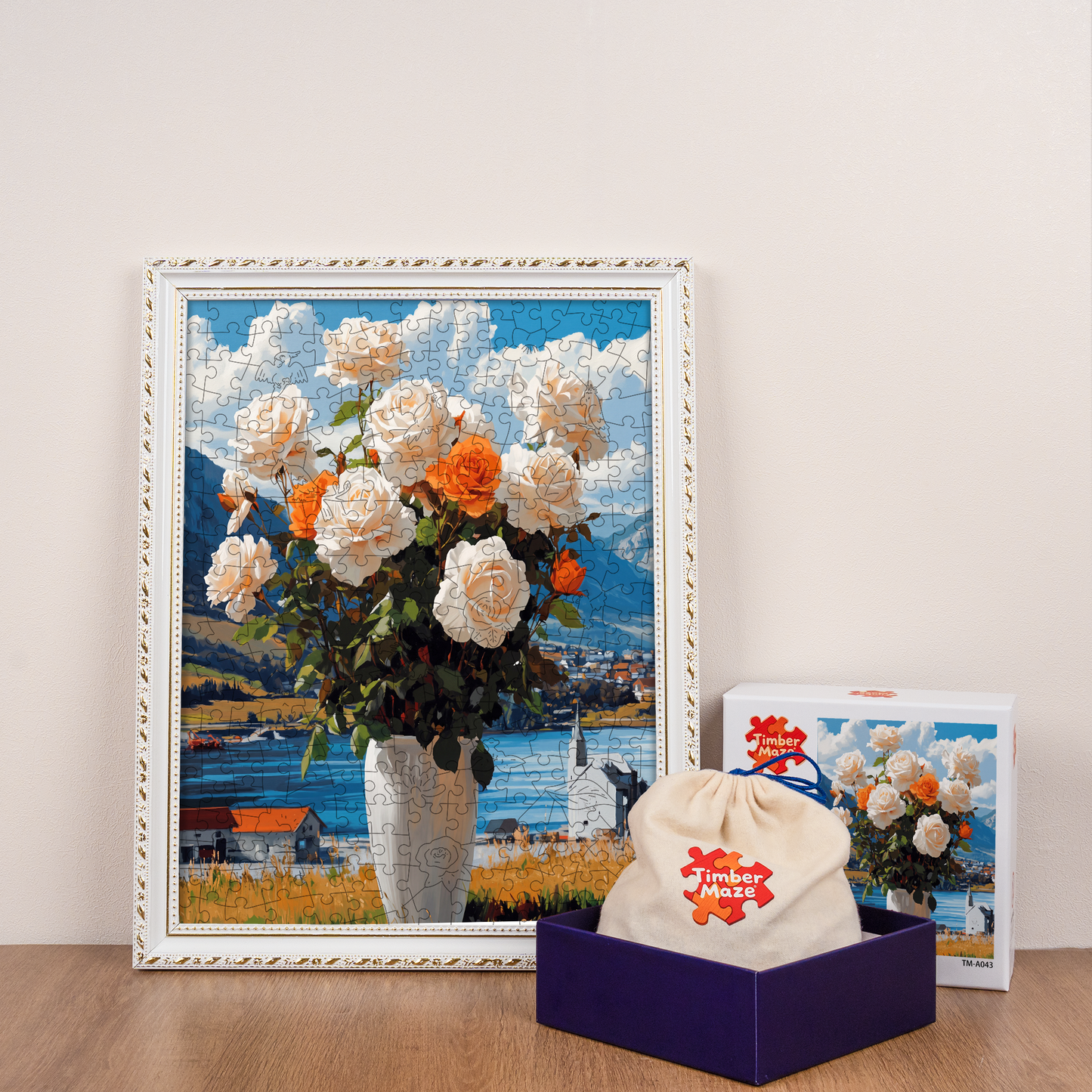 Roses with Vase - Wooden Jigsaw Puzzle