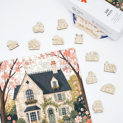 Spring Cottage - Wooden Jigsaw Puzzle