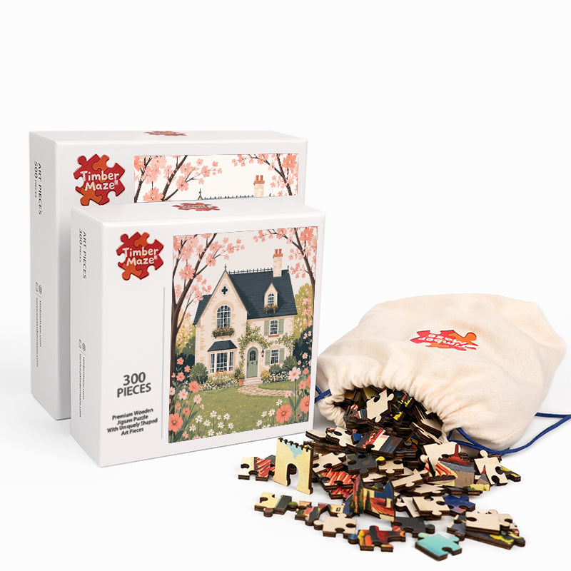 Spring Cottage - Wooden Jigsaw Puzzle