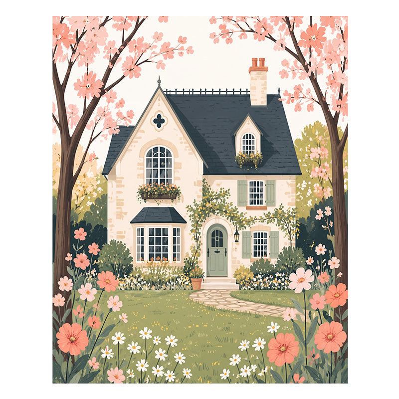 Spring Cottage - Wooden Jigsaw Puzzle