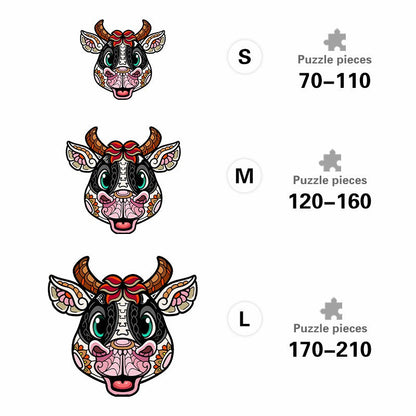 Bull Head Mandala - Wooden Jigsaw Puzzle