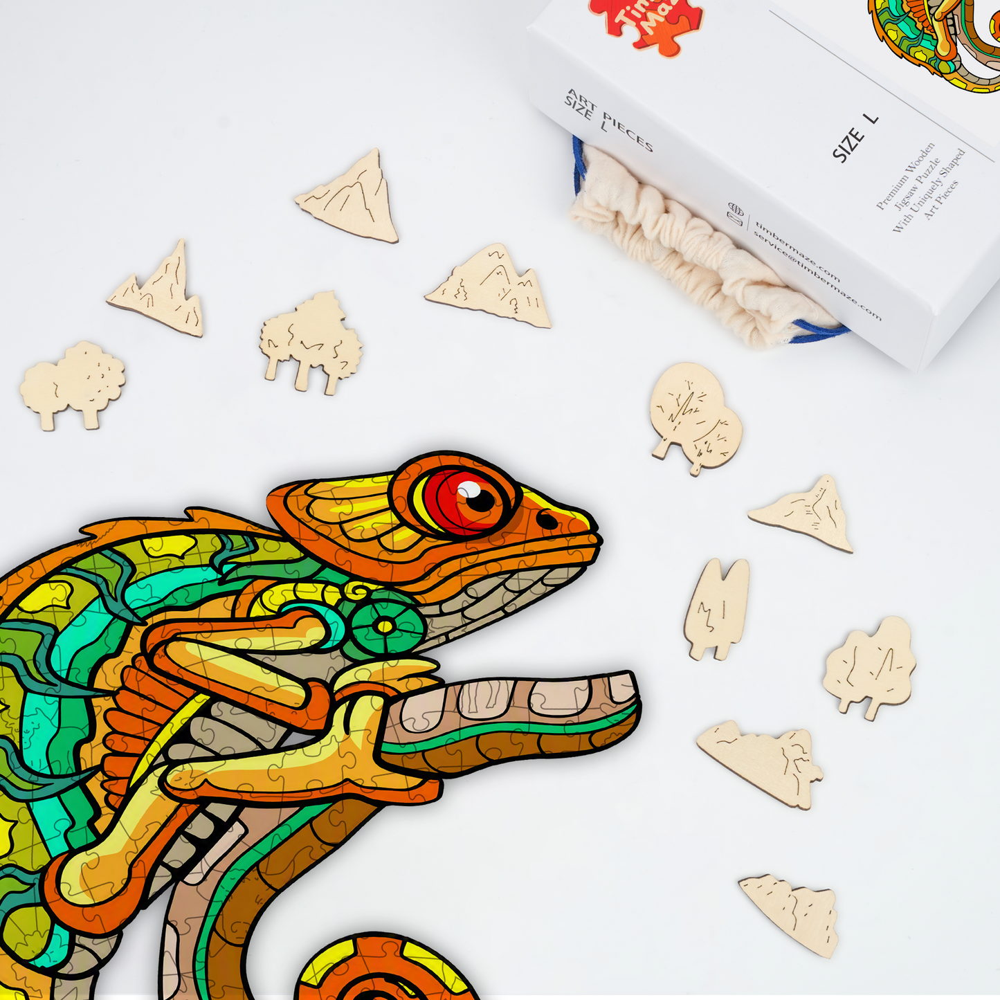 Chameleon Branch - Wooden Jigsaw Puzzle