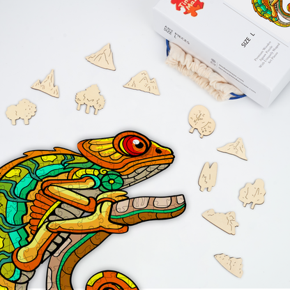 Chameleon Branch - Wooden Jigsaw Puzzle