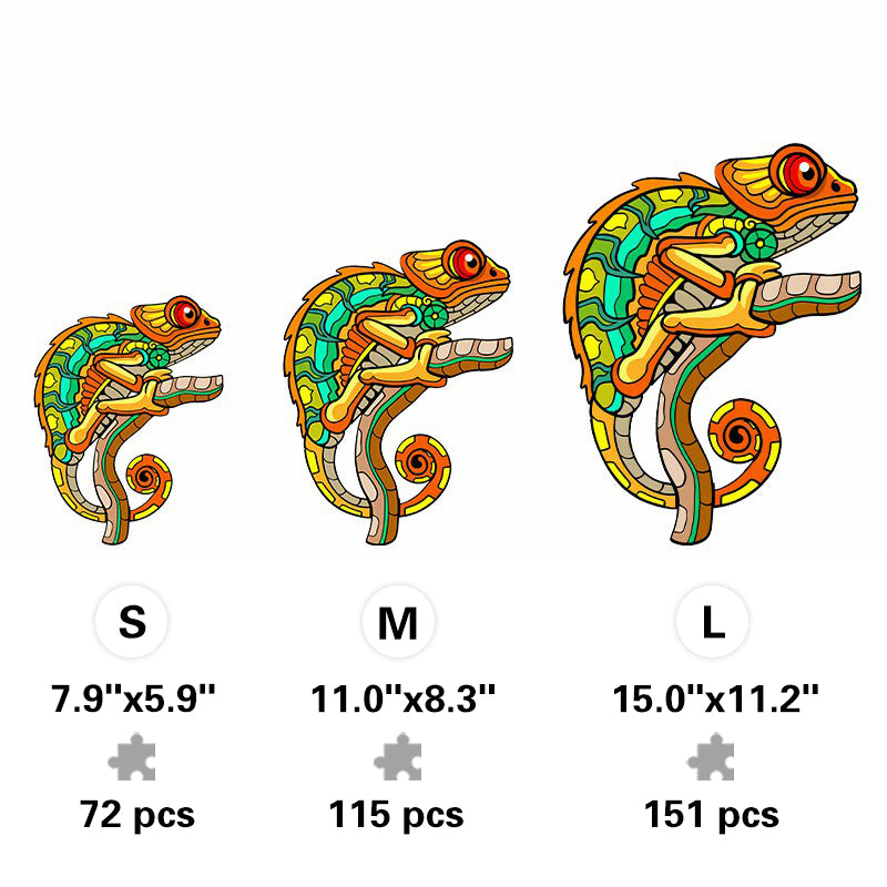 Chameleon Branch - Wooden Jigsaw Puzzle