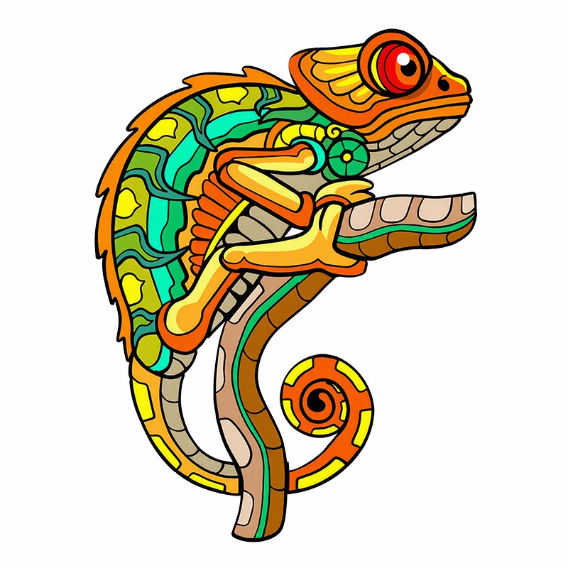 Chameleon Branch - Wooden Jigsaw Puzzle