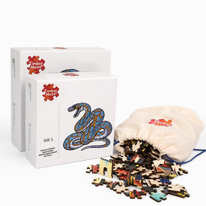 Coiled Snake - Wooden Jigsaw Puzzle