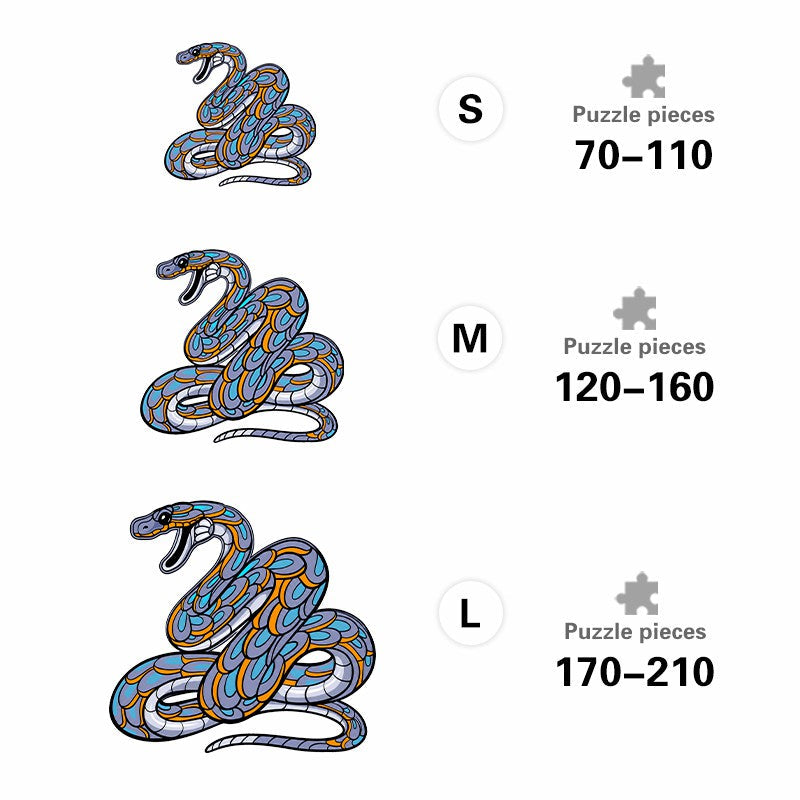 Coiled Snake - Wooden Jigsaw Puzzle