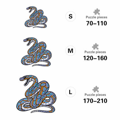 Coiled Snake - Wooden Jigsaw Puzzle