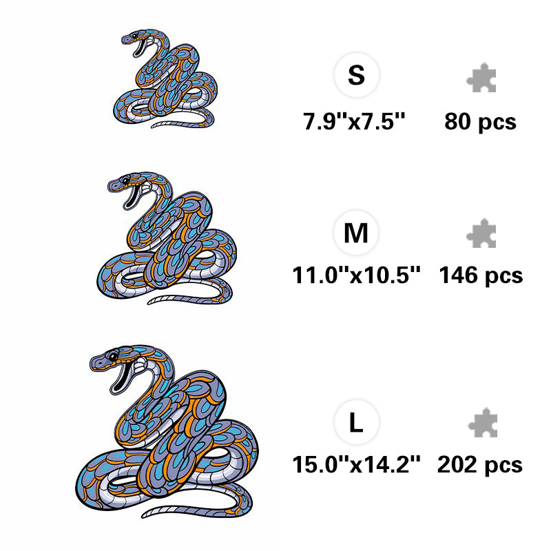 Coiled Snake - Wooden Jigsaw Puzzle