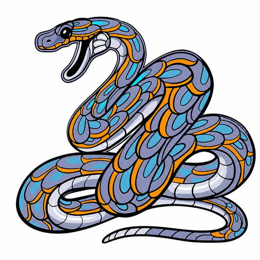 Coiled Snake - Wooden Jigsaw Puzzle