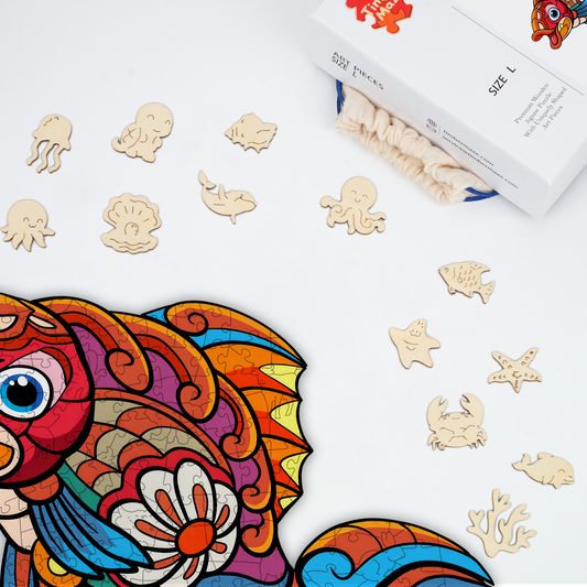 Colorful Goldfish - Wooden Jigsaw Puzzle