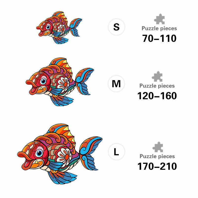 Colorful Goldfish - Wooden Jigsaw Puzzle