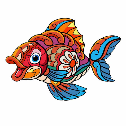 Colorful Goldfish - Wooden Jigsaw Puzzle