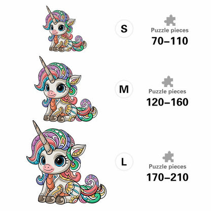 Cute Unicorn - Wooden Jigsaw Puzzle