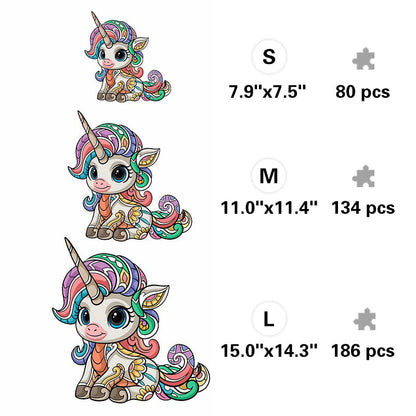 Cute Unicorn - Wooden Jigsaw Puzzle