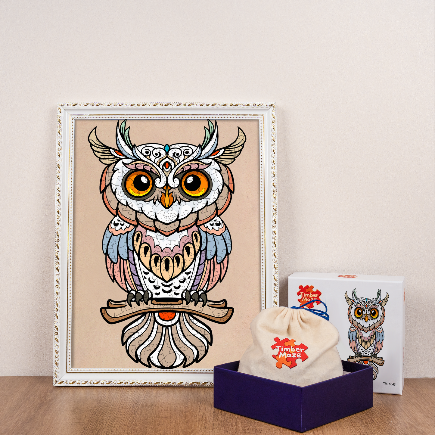 Feathered Owl Totem - Wooden Jigsaw Puzzle
