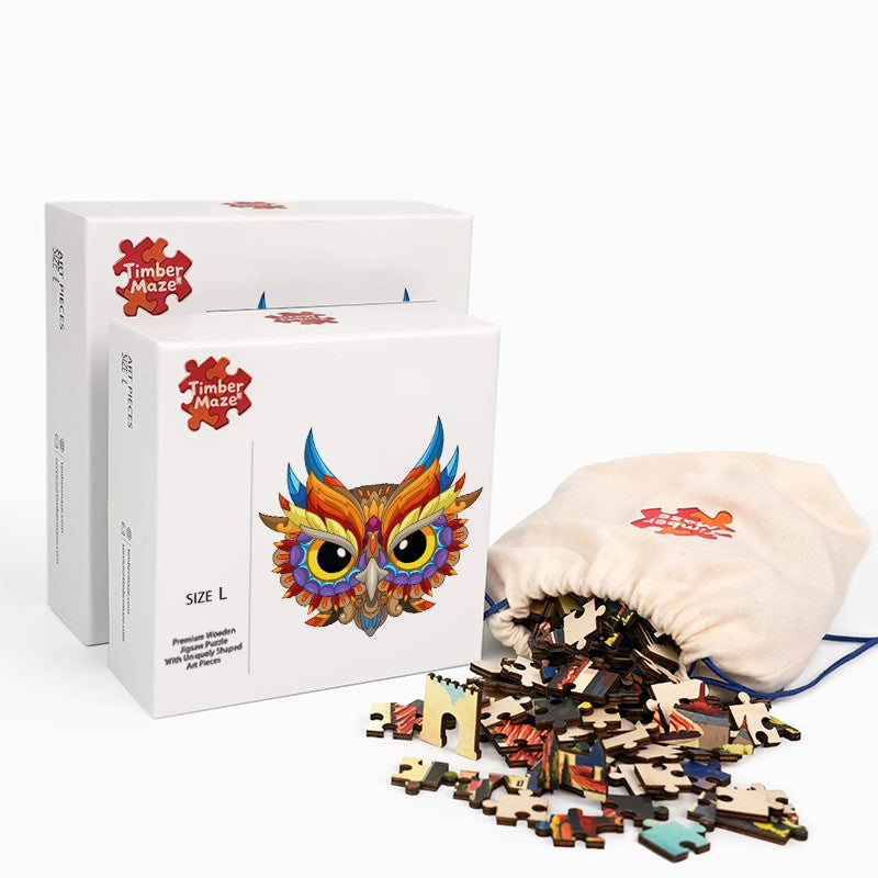 Feathered Owl - Wooden Jigsaw Puzzle